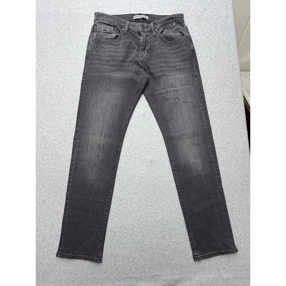 Mavi Jake Jeans Mens 30x32 Gray Charcoal Wash Slim Tapered Stretch Denim Pants